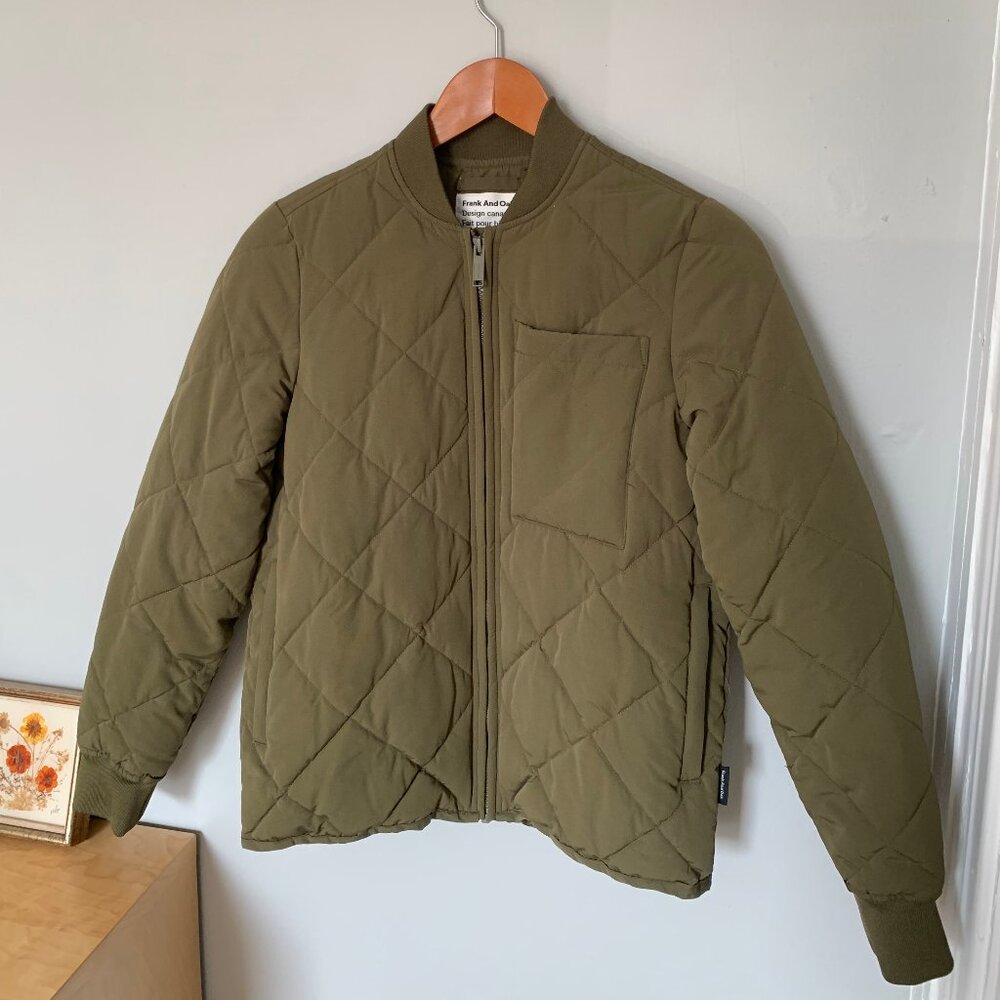 Frank & Oak | Skyline Bomber Jacket | Rosin Green | Size S